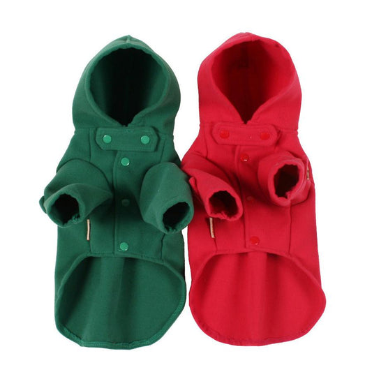 JMT-453002 Classic Hooded Double-Sided Wool Pet Trench Coat for Small Dogs - Warm & Stylish Winter Apparel