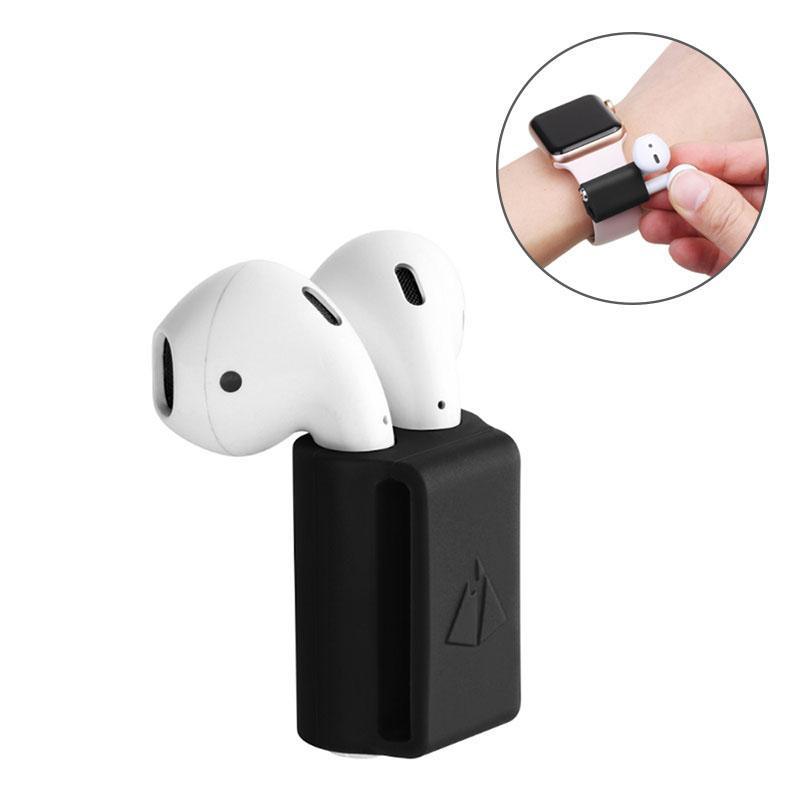 JMT-453386 AirPods Silicone Holder Strap Compatible with Apple Watch - Anti-Lost, Durable, Lightweight Design for Active Lifestyle