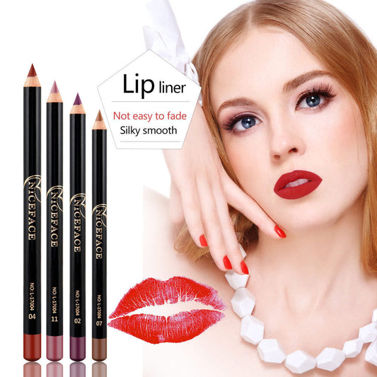 JMT-453514 Matte Lip Liner Pencil Set - 12 Waterproof Colors for Precise Lip Definition