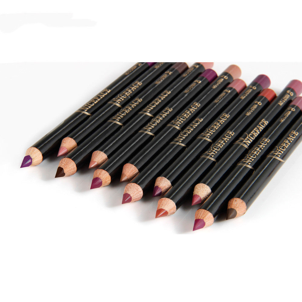 JMT-453514 Matte Lip Liner Pencil Set - 12 Waterproof Colors for Precise Lip Definition