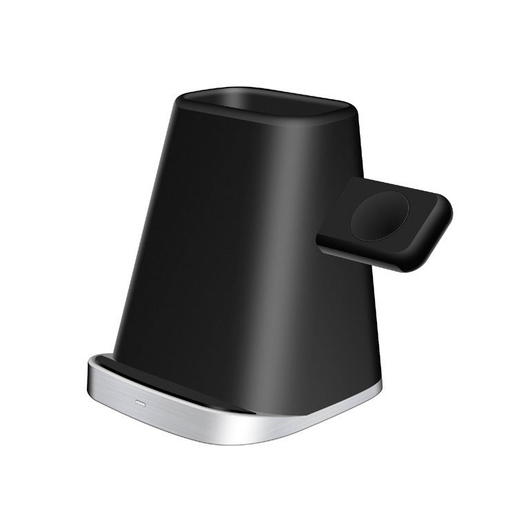 JMT-453578 Three-in-One Multifunctional Wireless Charger with QI Standard for Smartphones, Apple Watch, and AirPods - Black