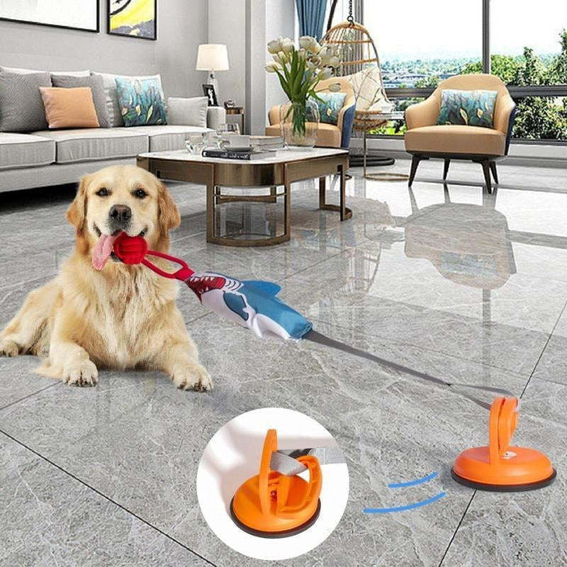 JMT-454538 Interactive Shark-Shaped Pet Toy with Suction Cup for Dogs and Cats - Durable Chew and Squeaky Toy for Dental Care and Anxiety Relief
