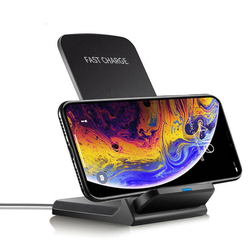 JMT-454730 30W Vertical Wireless Fast Charger for Smartphones - Elegant Design in Black and White