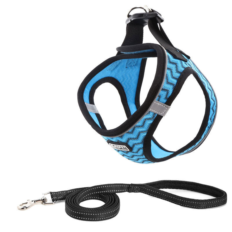 JMT-454730 Lightweight Reflective Dog Chest Harness and Leash Set for All Breeds