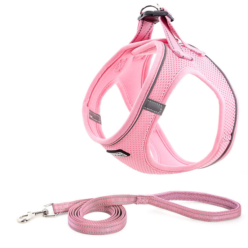 JMT-454730 Lightweight Reflective Dog Chest Harness and Leash Set for All Breeds