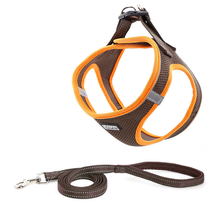 JMT-454730 Lightweight Reflective Dog Chest Harness and Leash Set for All Breeds