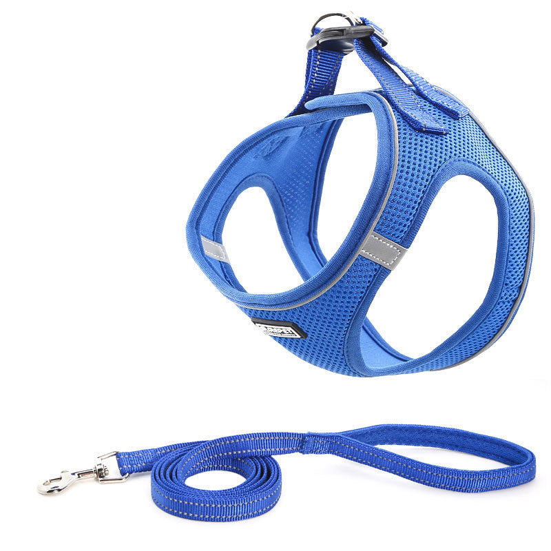JMT-454730 Lightweight Reflective Dog Chest Harness and Leash Set for All Breeds