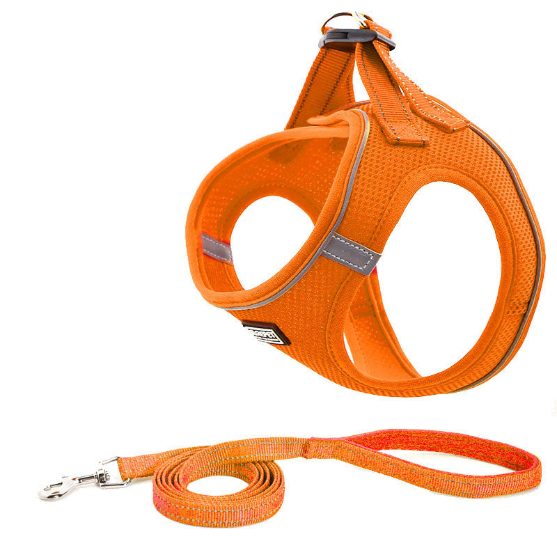 JMT-454730 Lightweight Reflective Dog Chest Harness and Leash Set for All Breeds