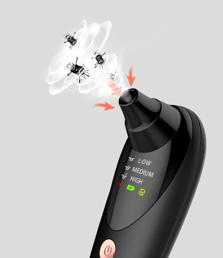 JMT-454794 Multi-Function Beauty Instrument with Heat, Vibration, and Vacuum Suction in Black and White