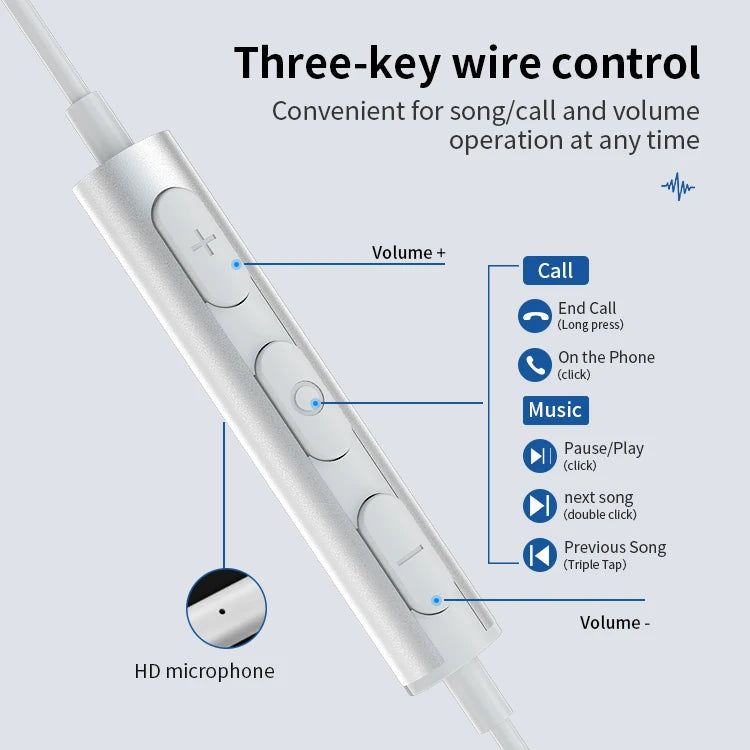 JMT-455050 Wired In-Ear Magnetic Earphones with 3.5mm Jack for Mobile Devices
