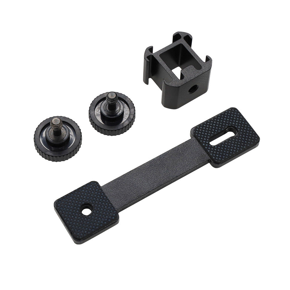 JMT-455242 Aluminum Alloy Three-Head Hot Shoe Crossbar Bracket for Microphone and Camera Flash