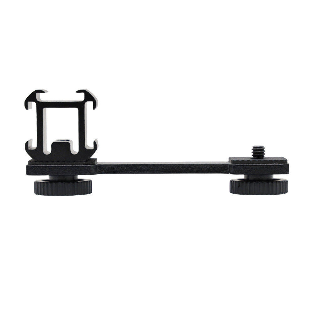 JMT-455242 Aluminum Alloy Three-Head Hot Shoe Crossbar Bracket for Microphone and Camera Flash