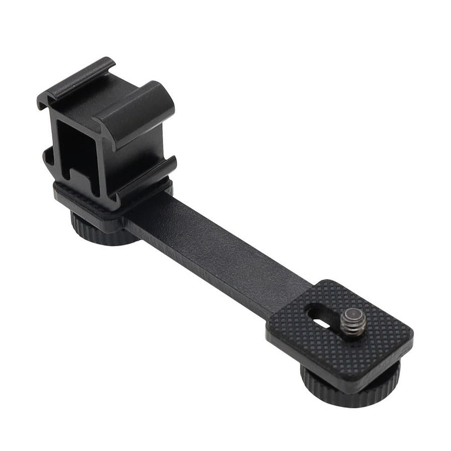 JMT-455242 Aluminum Alloy Three-Head Hot Shoe Crossbar Bracket for Microphone and Camera Flash