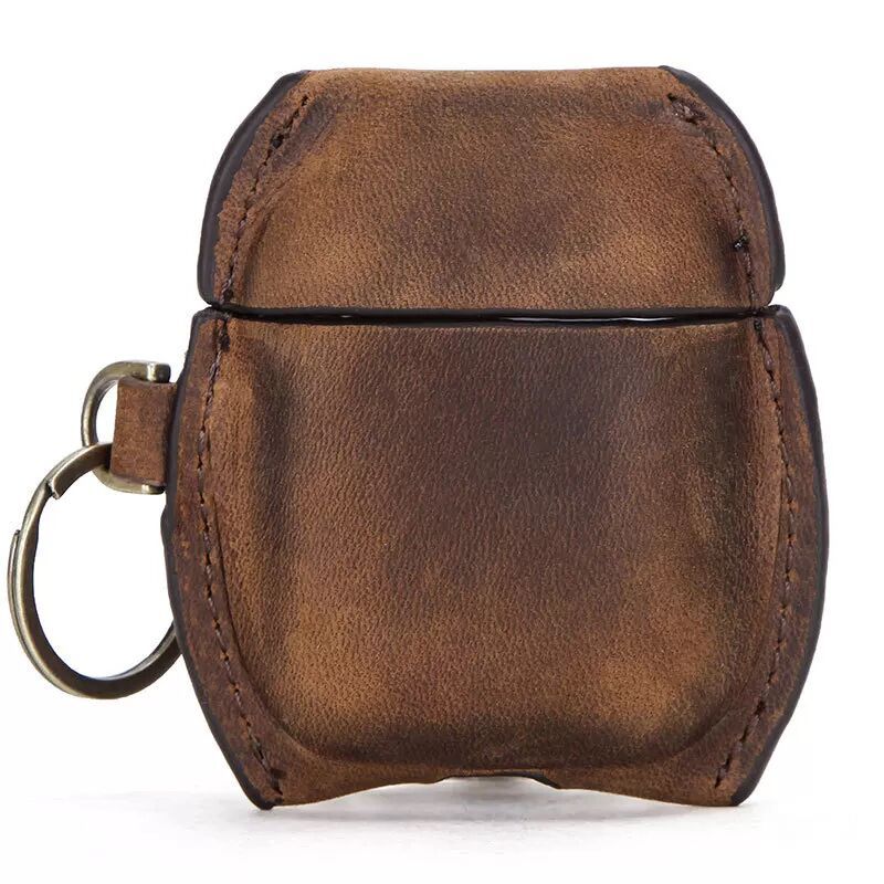 JMT-455370 Leather Case for AirPods 1/2 Generation - Soft Shell in Brown, Sapphire Blue, or Wine Red