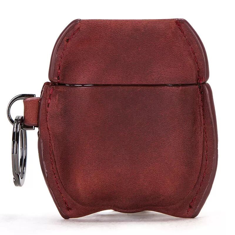 JMT-455370 Leather Case for AirPods 1/2 Generation - Soft Shell in Brown, Sapphire Blue, or Wine Red