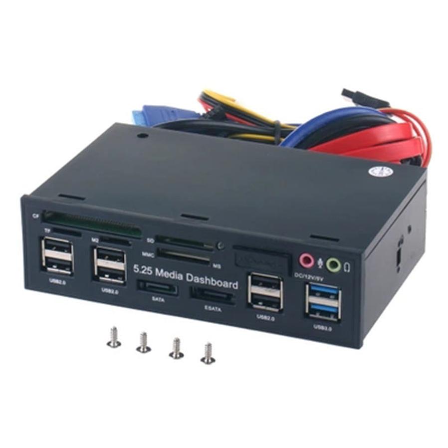 JMT-455498 External CD-ROM Drive with USB 3.0 and Multifunctional Card Reader for CF, SD, TF, MicroSD, MS Pro, and MS Micro (M2)