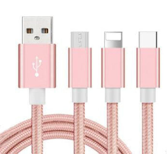 JMT-455882 Nylon Woven USB 2.0A Fast Charging Cable for iPhone & Android Devices, 123m Type-C Compatible