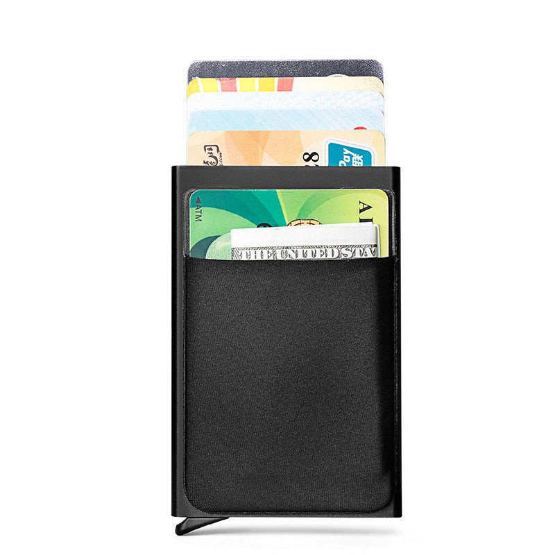 JMT-456074 Aluminum Alloy Automatic Pop-up Card Holder with Anti-theft Design
