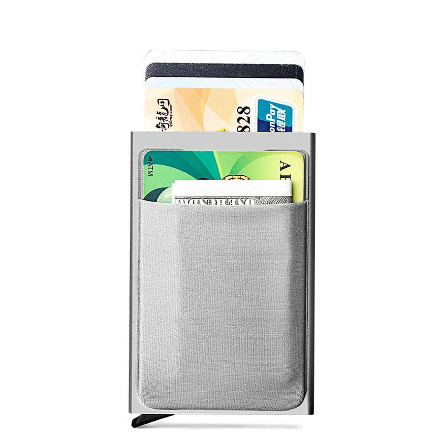 JMT-456074 Aluminum Alloy Automatic Pop-up Card Holder with Anti-theft Design