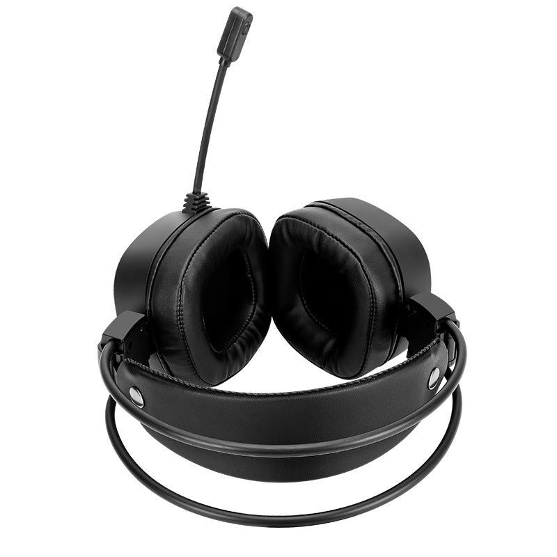 JMT-456202 RGB Wired Head-Mounted Gaming Headset with 50mm Driver, USB Power Supply, and Omnidirectional Microphone