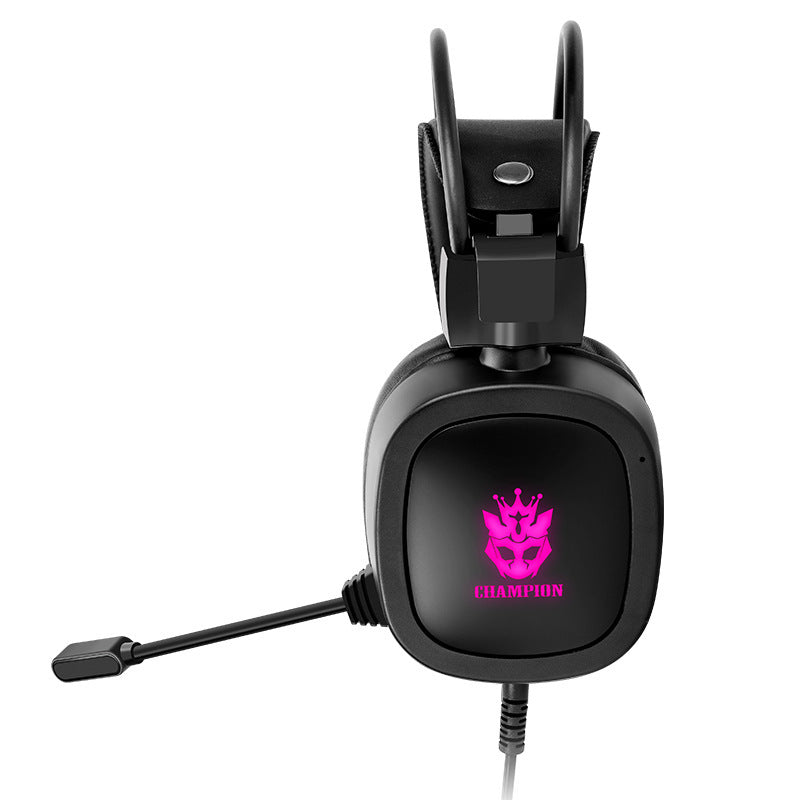 JMT-456202 RGB Wired Head-Mounted Gaming Headset with 50mm Driver, USB Power Supply, and Omnidirectional Microphone