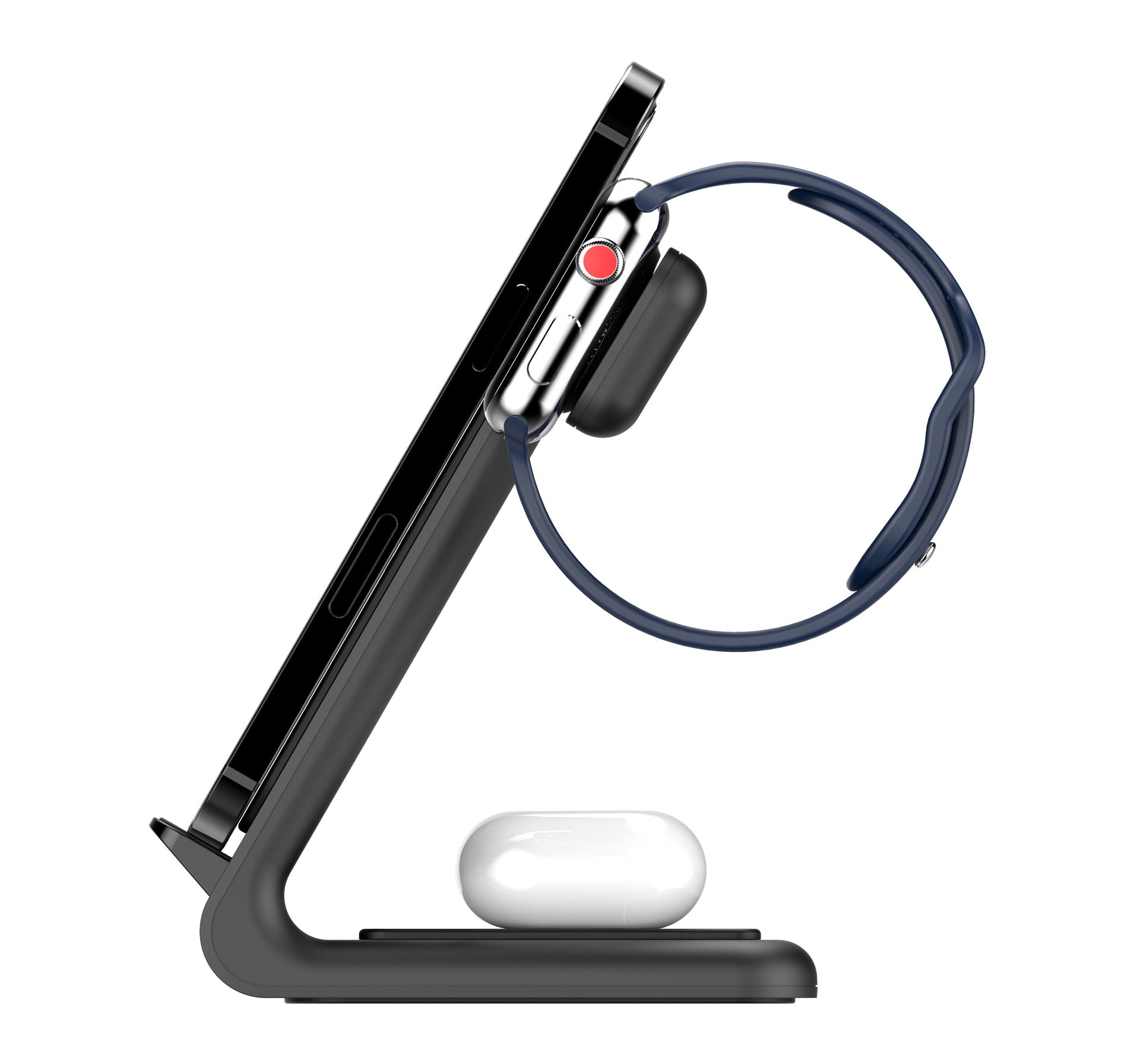 JMT-456394 Three-in-One Wireless Charging Stand for Mobile Phones, Smart Watches, and Earbuds - 15W Fast Charging