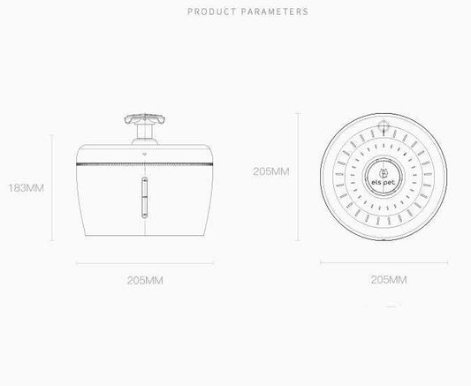 JMT-456714 Pet Water Dispenser with Circulation Filtration and Silent Pump, 2.5L Capacity