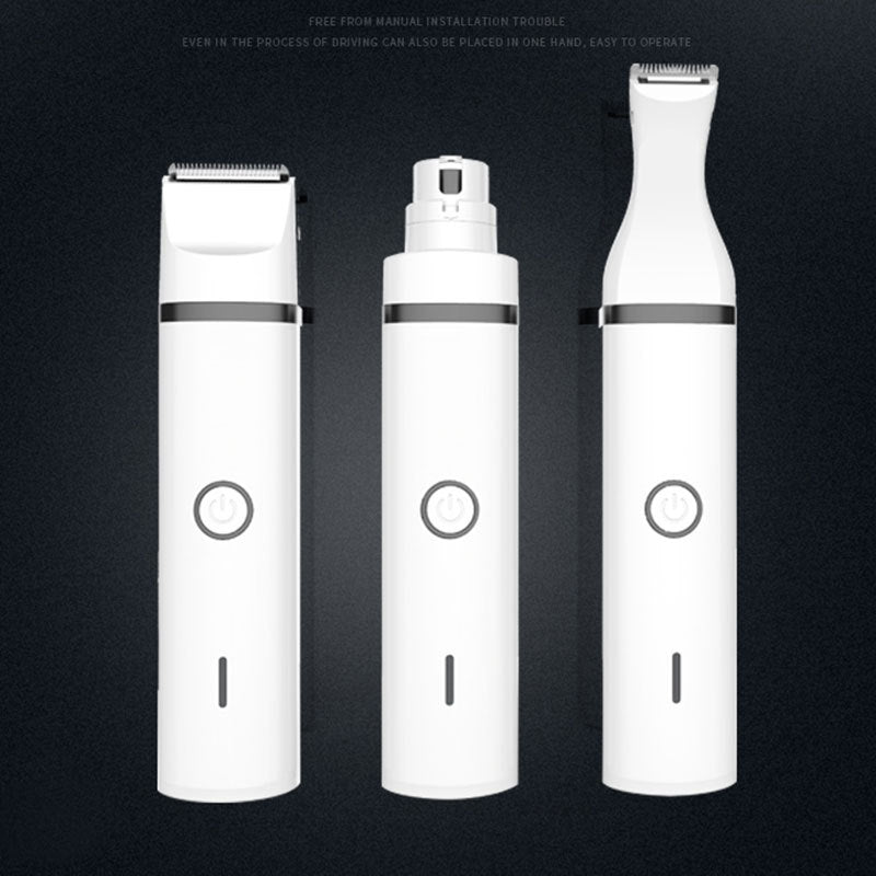 JMT-456778 Pet Grooming Clipper with Nail Grinding Head and Trimming Attachments - Model G12 in White and Black