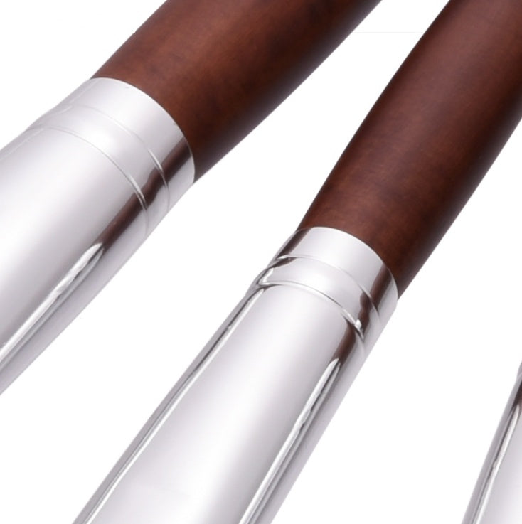 JMT-456970 10-Piece Makeup Brush Set with Aluminum Tubes and Wooden Handles - Nylon Hair for Precise Application