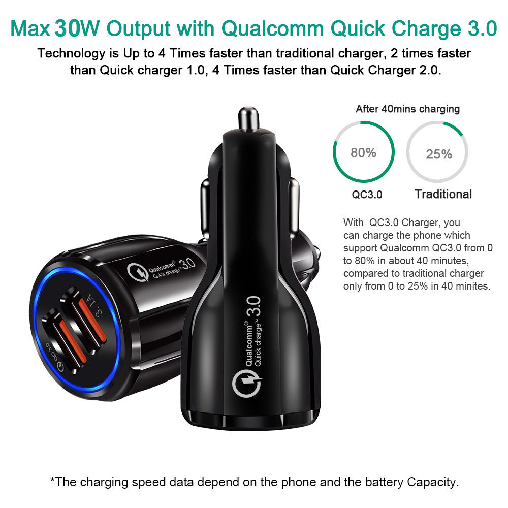 JMT-457034 Dual USB Car Charger 6.0A with Quick Charge 3.0 - Fast Charging for All Mobile Devices