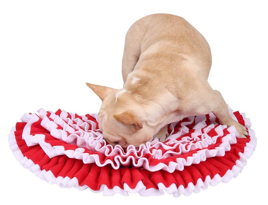 JMT-457674 Semi-Round Pet Sniffer Pad for Slow Food with Shaker Velvet Material, 60 x 30 x 5 cm