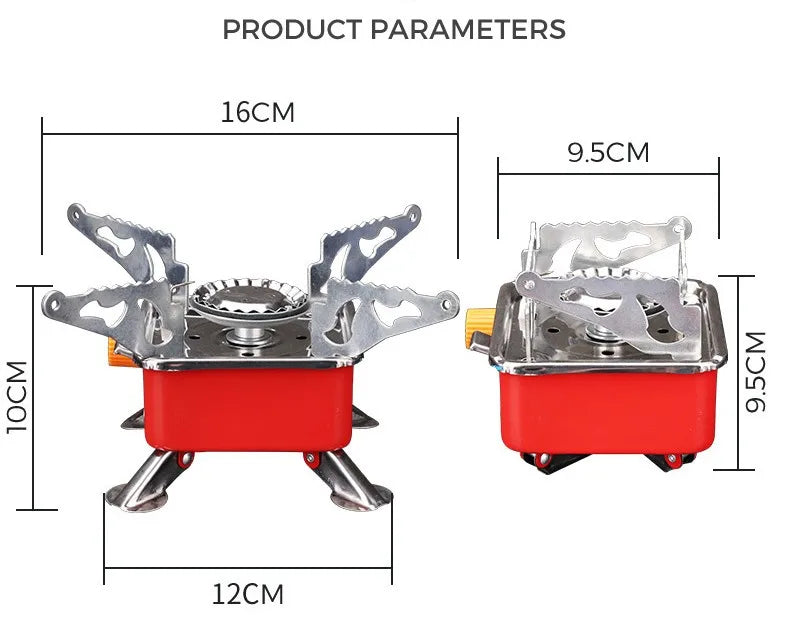 JMT-457738 Portable Folding Mini One Burner Gas Stove for Travel, Camping and Picnics