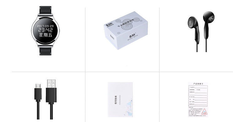 JMT-457866 Black Sports Watch with Recording Function and USB Charging