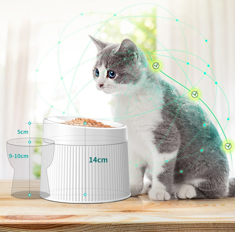 JMT-457866 Geometric Double Cat Bowl - A5 Food Grade Melamine, 194mm Diameter, 145mm Height