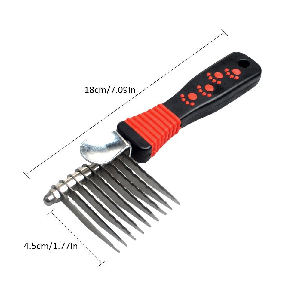 JMT-457930 Stainless Steel Pet Comb for Long-Haired Dogs with TPR Handle