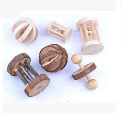 JMT-457994 Natural Wooden Toy for Small Pets - Ideal for Hamsters, Birds, Cats, Dogs, and Rabbits