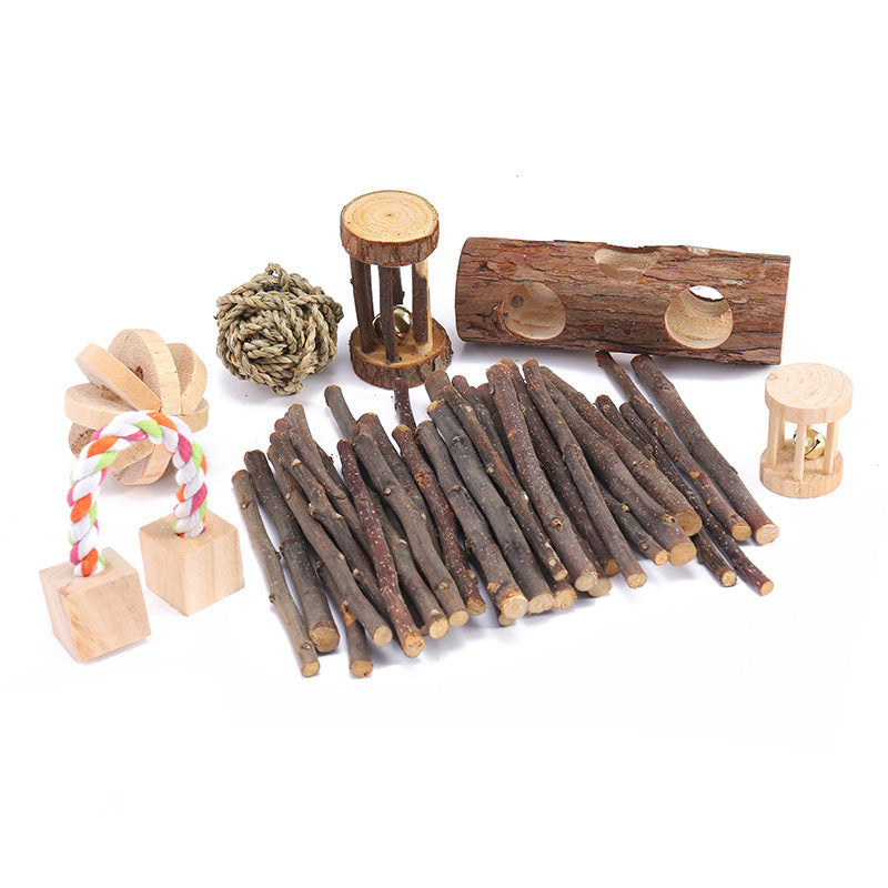 JMT-457994 Natural Wooden Toy for Small Pets - Ideal for Hamsters, Birds, Cats, Dogs, and Rabbits