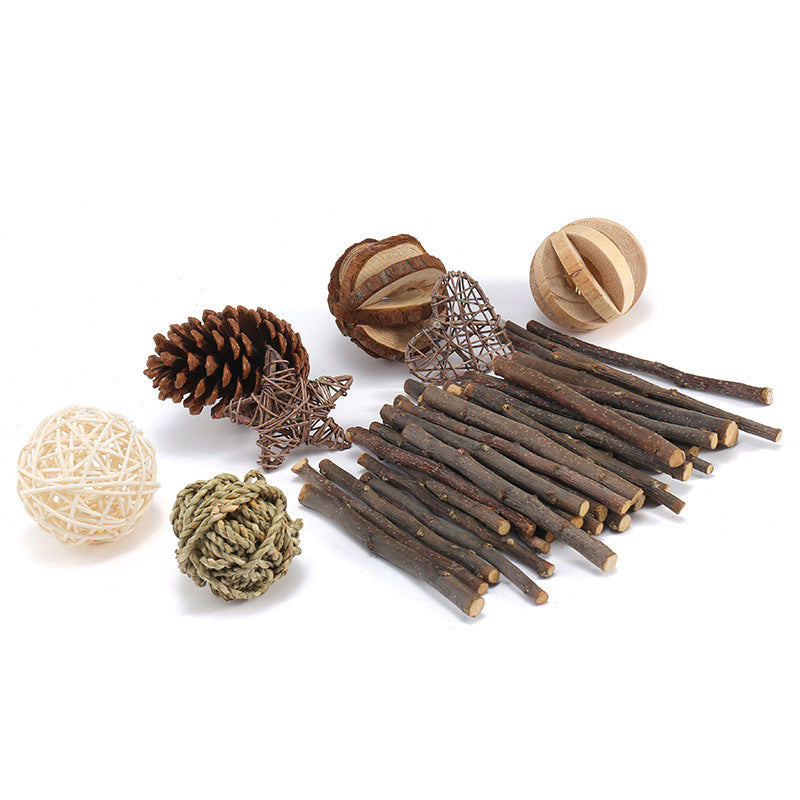 JMT-457994 Natural Wooden Toy for Small Pets - Ideal for Hamsters, Birds, Cats, Dogs, and Rabbits