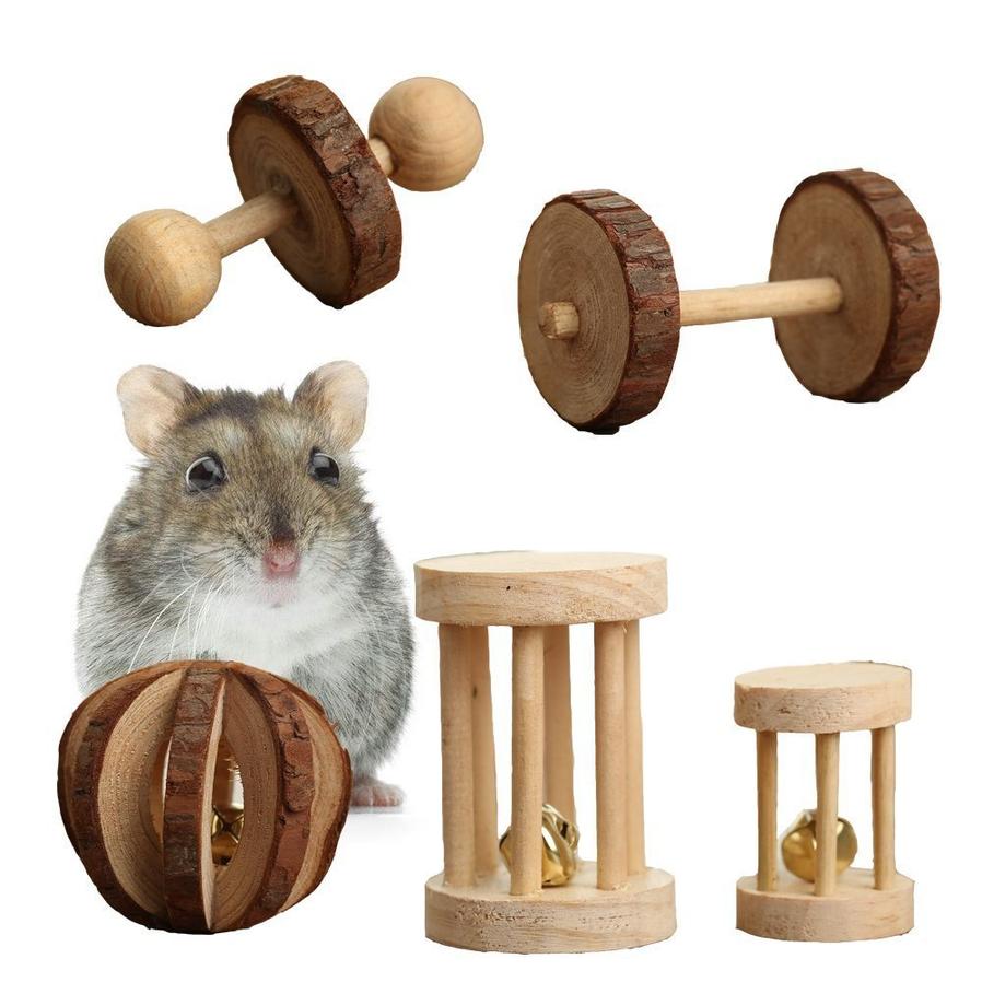 JMT-457994 Natural Wooden Toy for Small Pets - Ideal for Hamsters, Birds, Cats, Dogs, and Rabbits