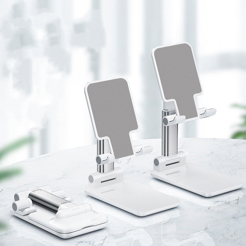 JMT-458698 Multi-Function Mobile Phone and Tablet Folding Stand - Adjustable Desktop Holder in Pearl White and Cool Black