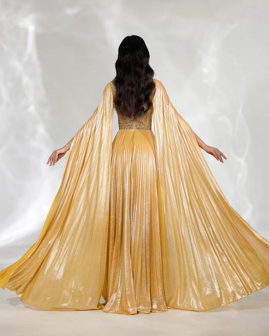 JMT-459082 Elegant Golden Evening Dress SH0106 for Women