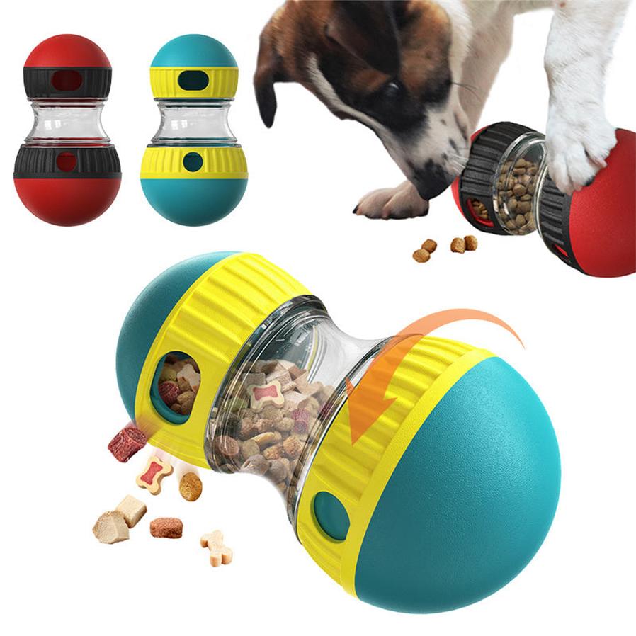 JMT-459146 Interactive Dog Toy - Adjustable Difficulty Food Dispensing Tumbler Puzzle for Small to Medium Breeds, Durable Non-Toxic Material, Promotes Slow Feeding and Mental Stimulation