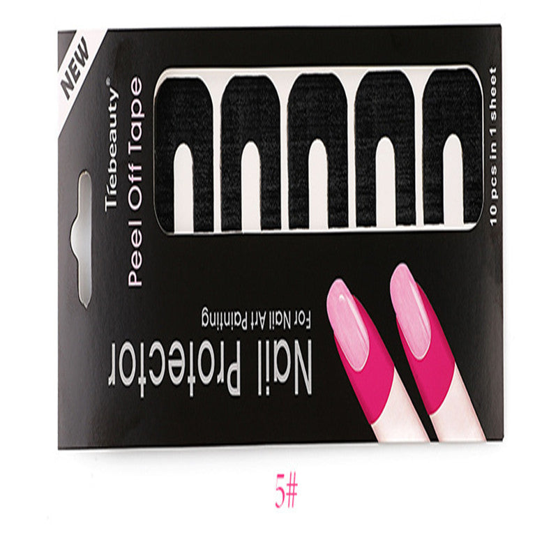 JMT-459146 Nail Art Spill Prevention Sticker - 5 Color Options for Mess-Free Polish Application