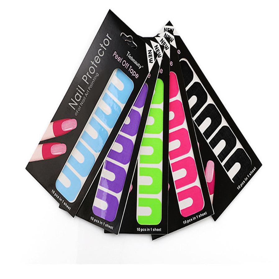 JMT-459146 Nail Art Spill Prevention Sticker - 5 Color Options for Mess-Free Polish Application