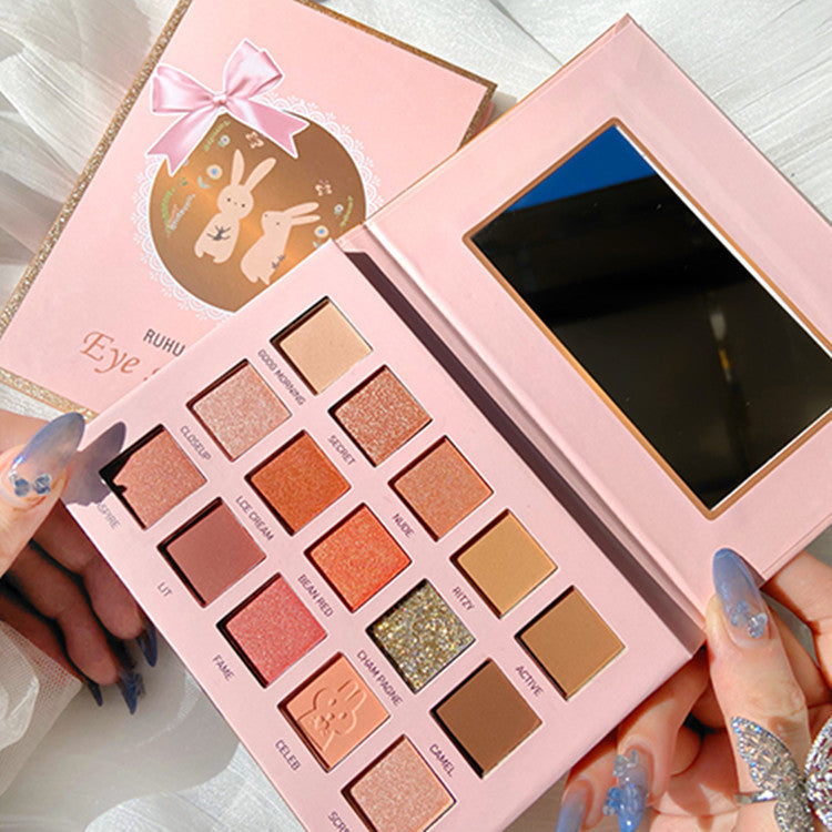 JMT-459274 15-Color Tiangong Jade Rabbit Eyeshadow Palette - Earthy Tones, Matte & Pearly Finish
