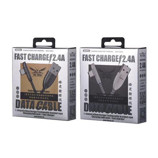 JMT-460170 Braided Elbow 8PIN to Type-C Data Cable - 1m Length, Black/Silver Options