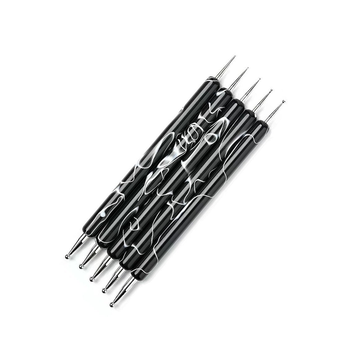 JMT-460298 Double-Ended Diamond Nail Art Pen Set for Dotted Painting and Manicure - 5 Piece Acrylic Tool