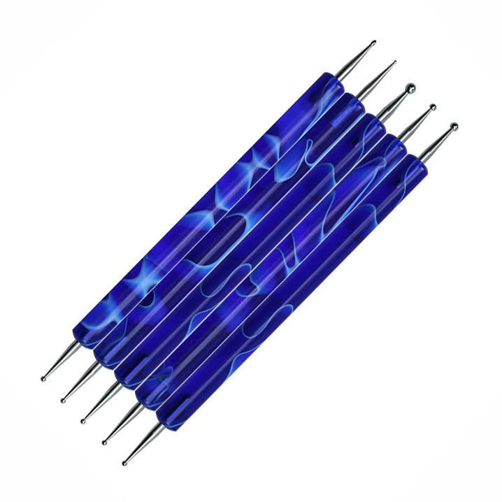 JMT-460298 Double-Ended Diamond Nail Art Pen Set for Dotted Painting and Manicure - 5 Piece Acrylic Tool