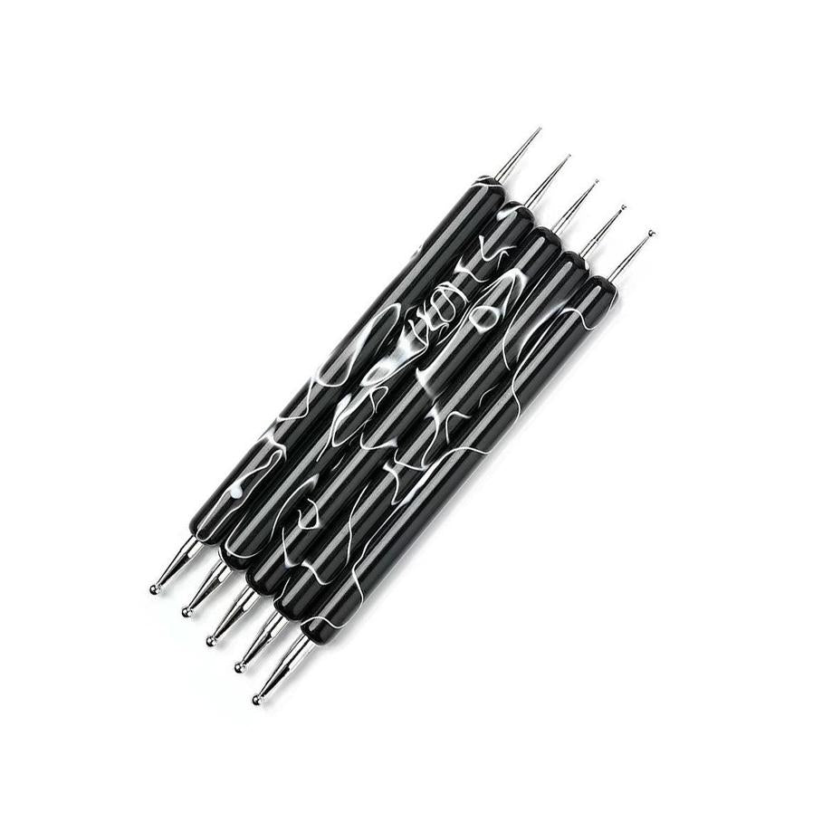 JMT-460298 Double-Ended Diamond Nail Art Pen Set for Dotted Painting and Manicure - 5 Piece Acrylic Tool
