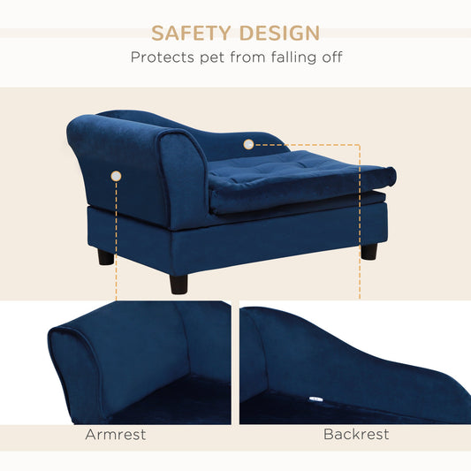 JMT-460298 Luxury Small Dog Bed with Hidden Storage and Soft Foam Cushion, Modern Pet Furniture for Small Breeds